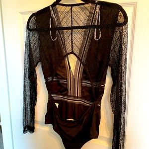 Black lace bodysuit by lulu’s